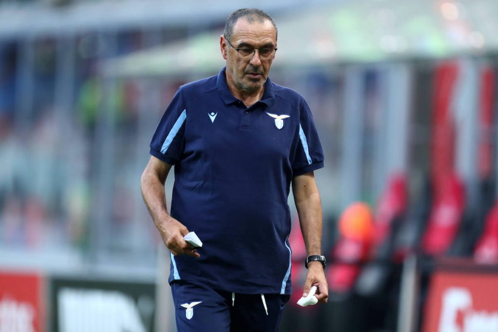 Ac Milan v Ss Lazio Maurizio Sarri, head coach of Ss Lazio looks dejected during the Serie A match between Ac Milan and