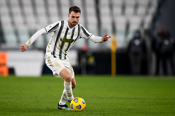 Aaron Ramsey of Juventus FC in action during the Coppa