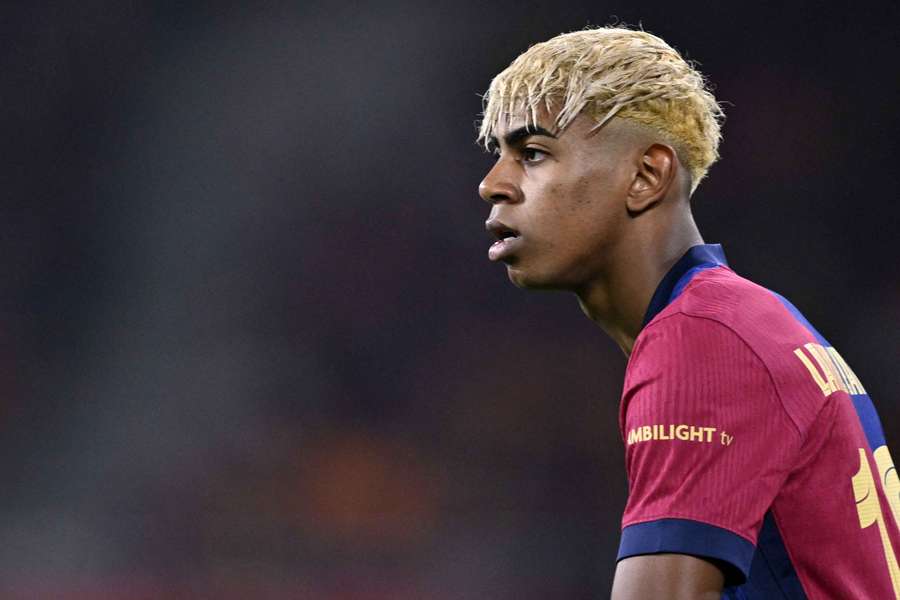 Yamal looking tired in a Barcelona shirt