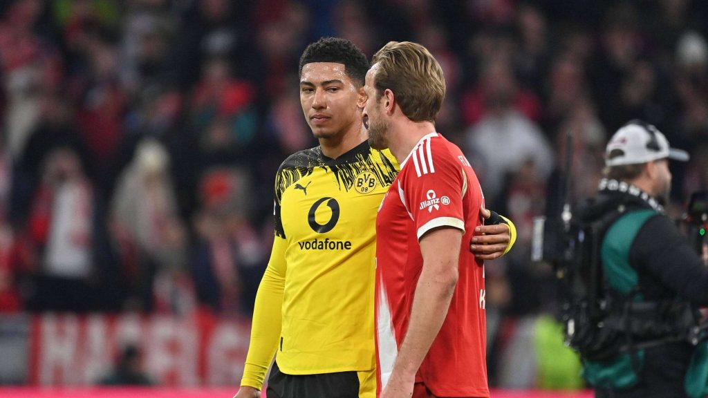 Harry Kane consoling Jobe Bellingham