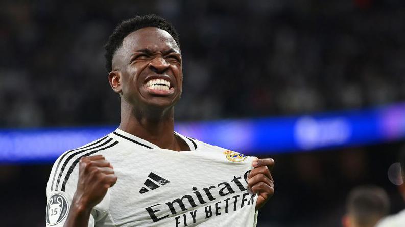 Vinicius Junior passionately celebrating for Real Madrid