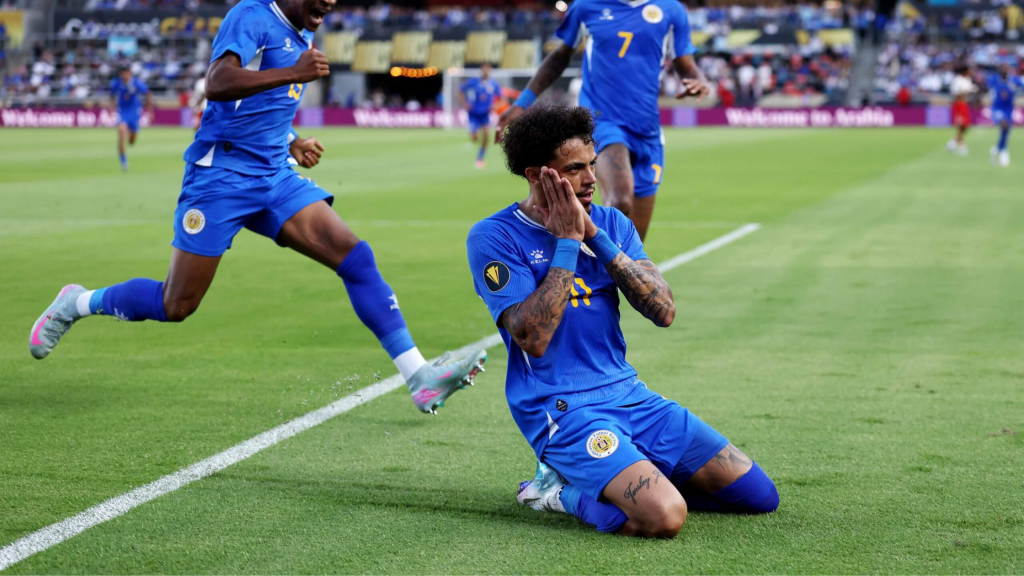Curacao player celebrating
