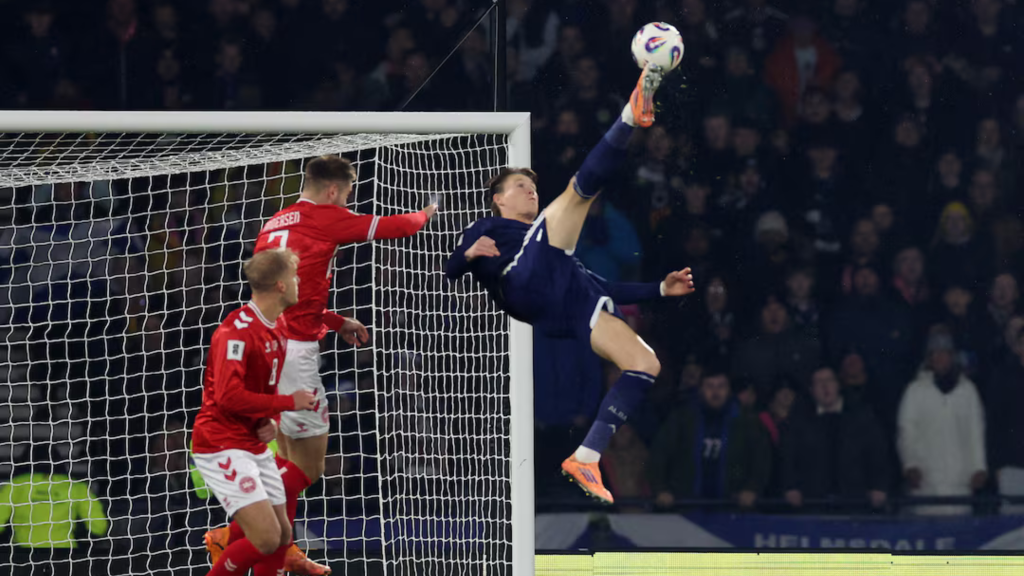 Scott Mctominay bicycle kick vs Denmark