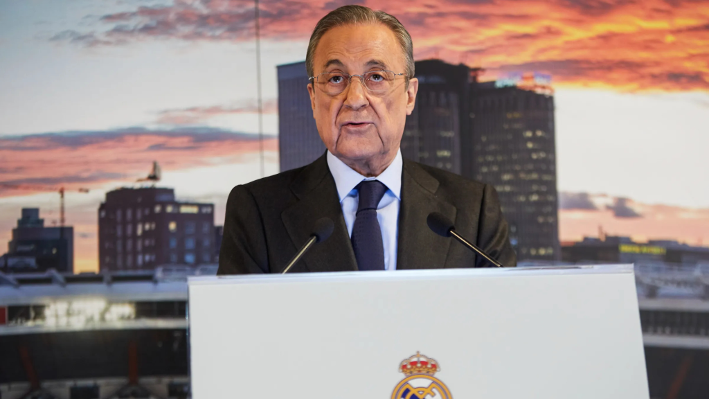 Frontview of Florentino Perez talking