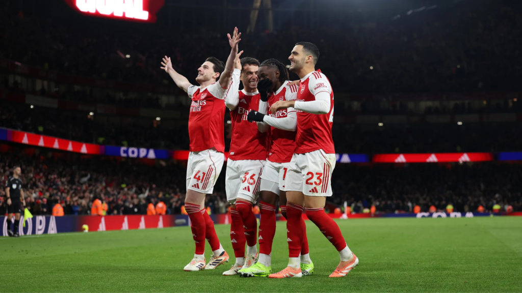 Arsenal players celebrating