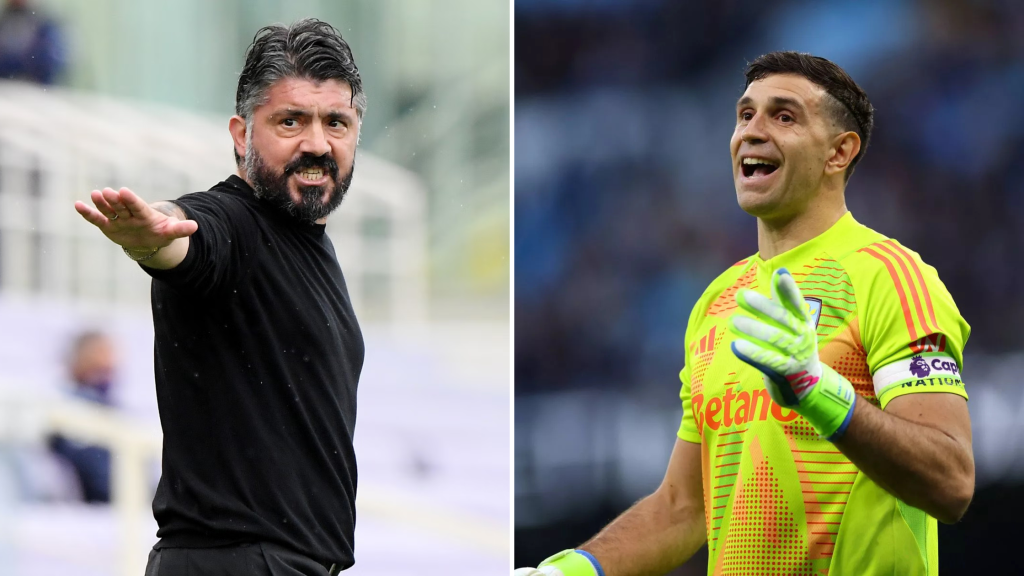 Gatusso and Emi Martinez arguing