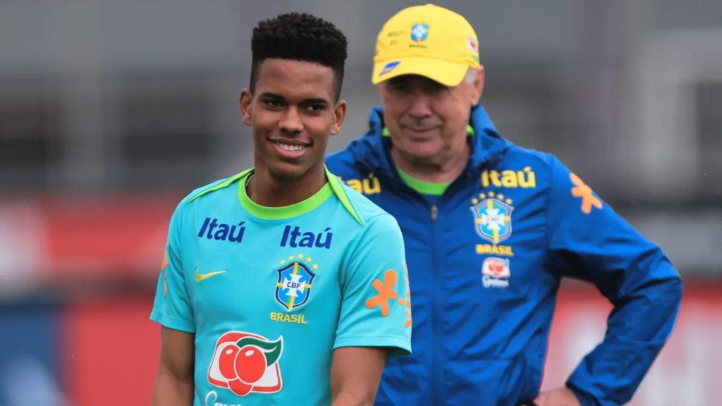 Estevao and Carlo Ancelotti