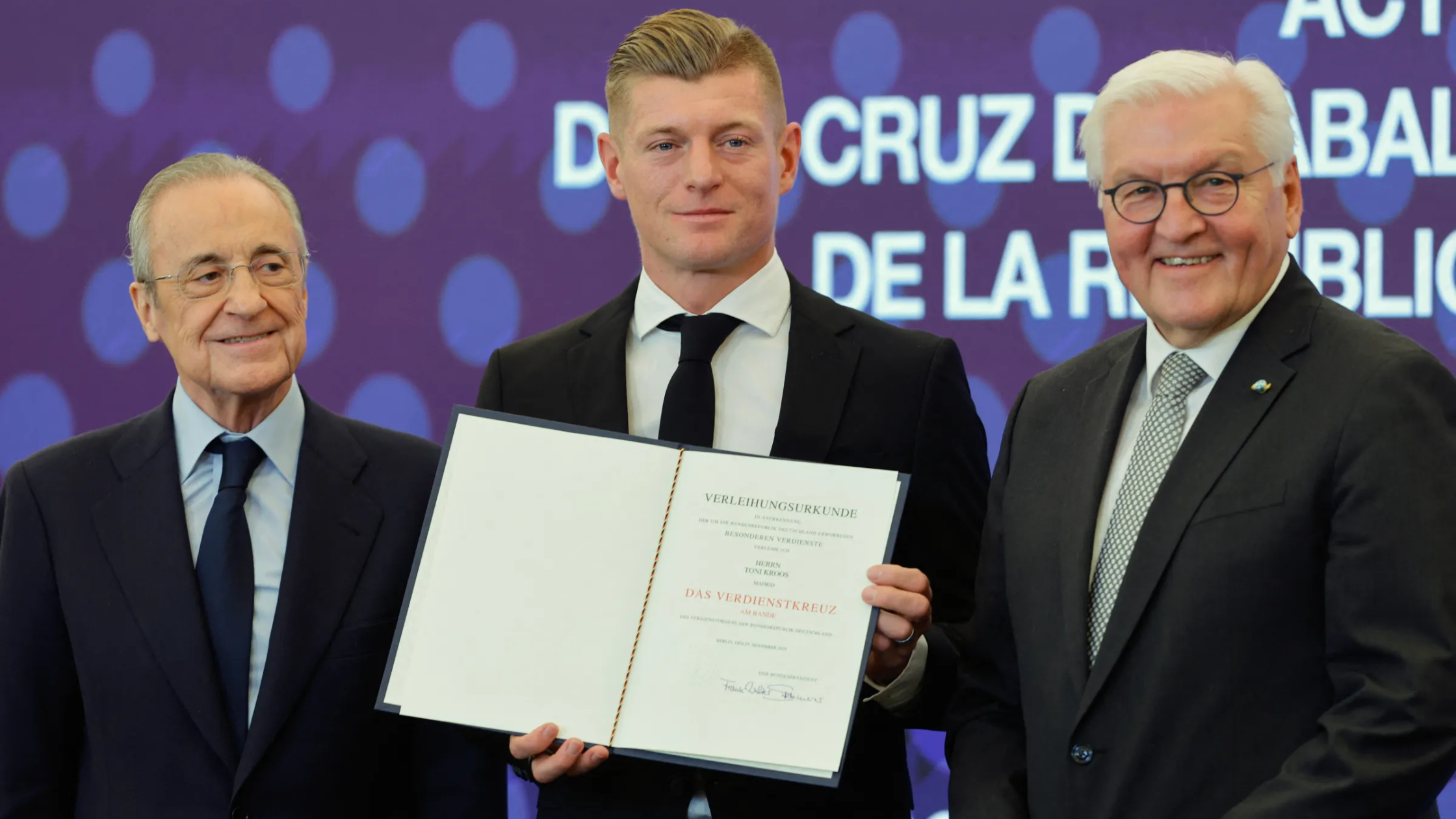 Toni Kroos receiving Knight's Cross