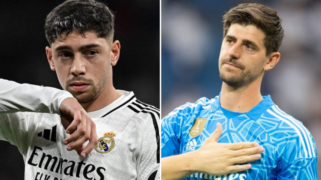 Frontview of Fede Valverde and Tibo Courtois