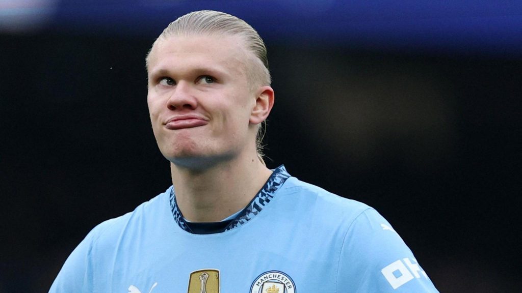 Erling Haaland making a funny face