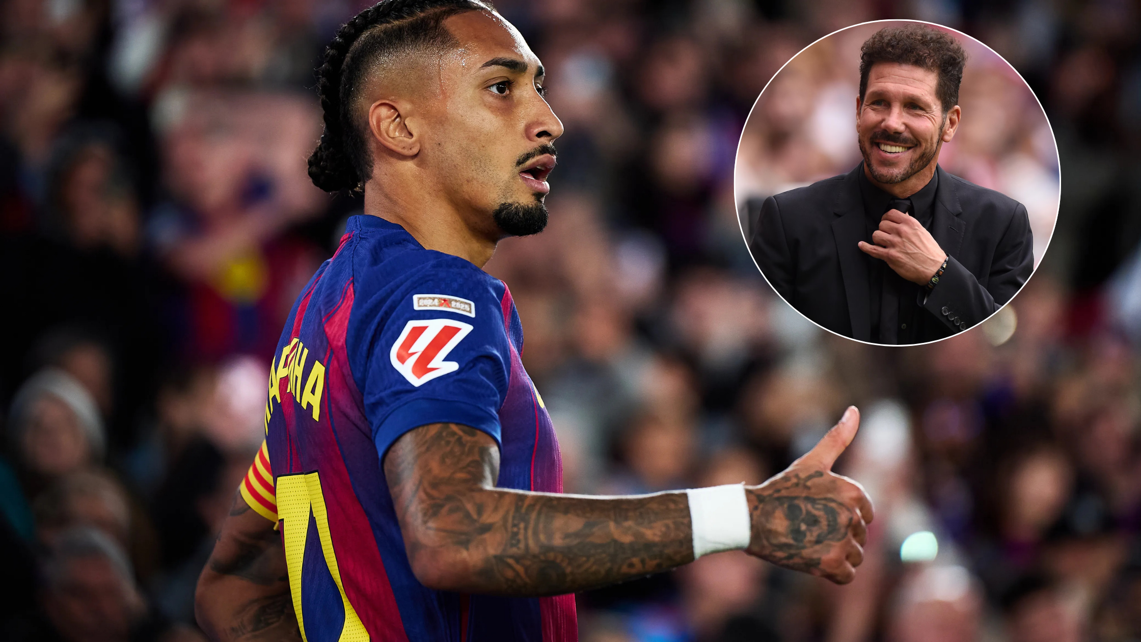 Raphinha and Diego Simeone