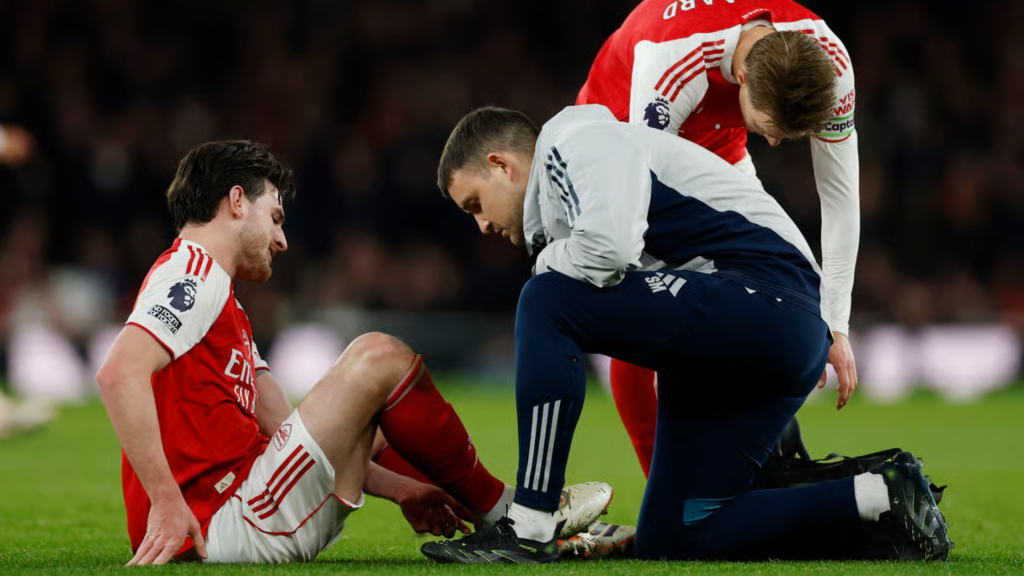 Declan Rice down injured for Arsenal