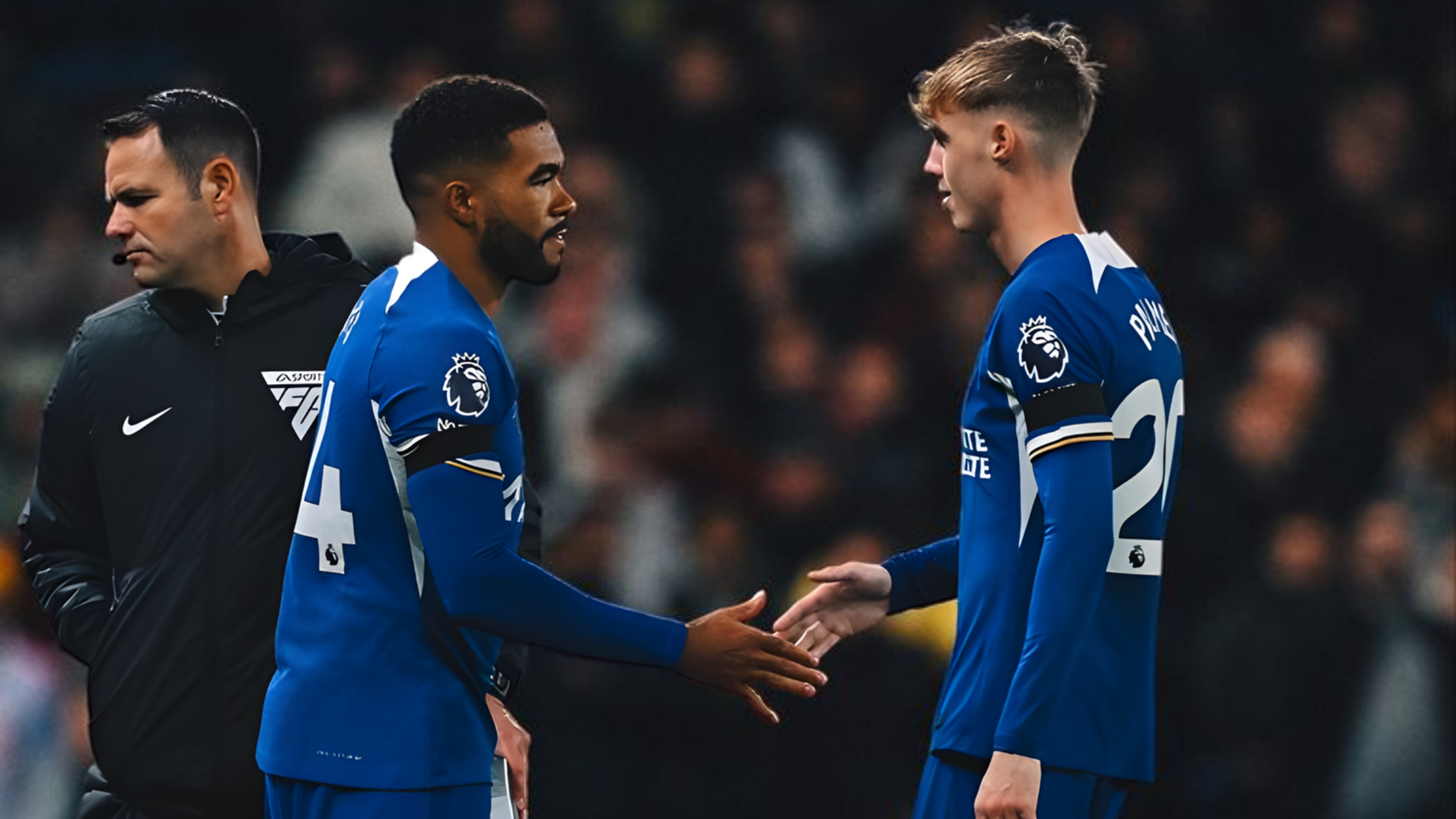 Reece James and Cole Palmer playing for Chelsea