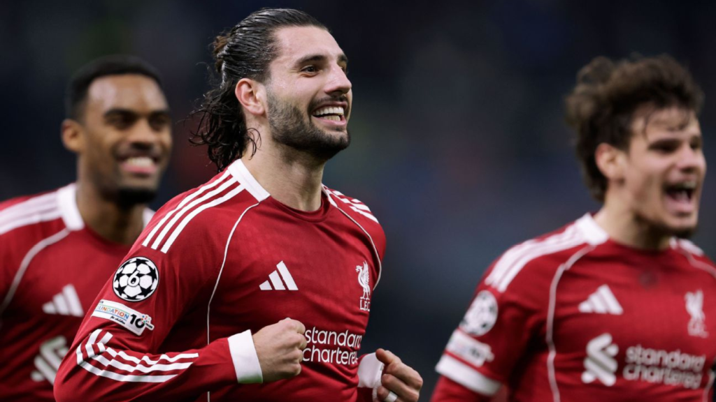Szoboszlai and Liverpool teammates celebrating