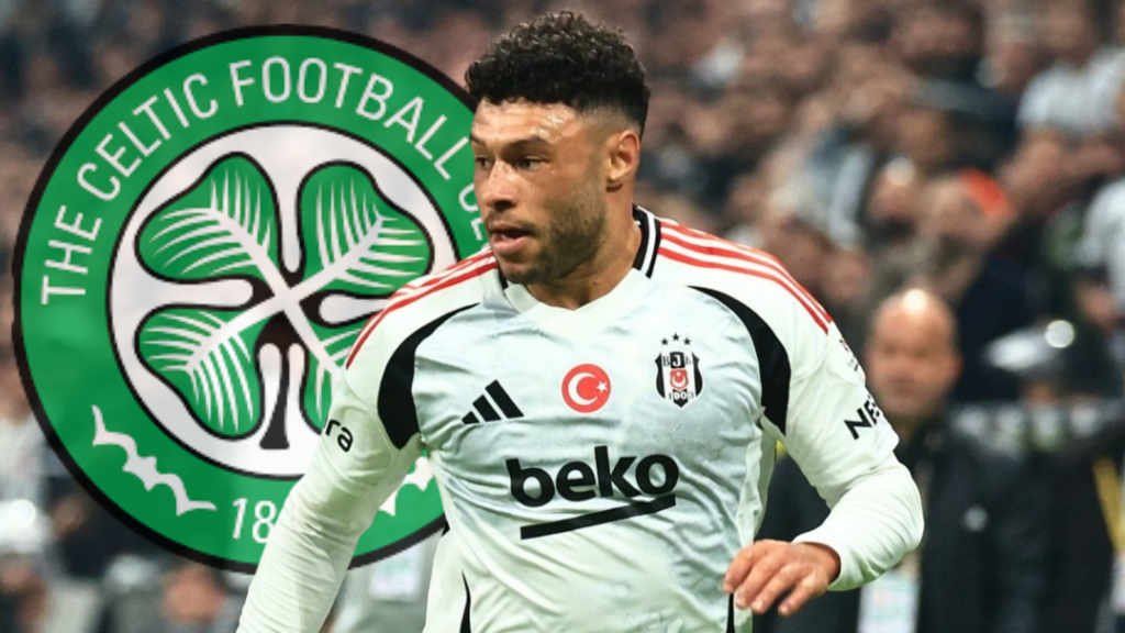 Поранешниот играч на Бешикташ, Алекс Окслејд-Чембрлен и логото на Селтик