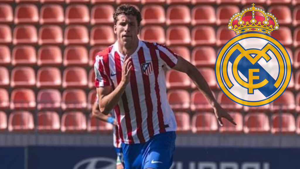 Играчот на Атлетико Мадрид, Ајмар Гарсија и логото на Реал Мадрид