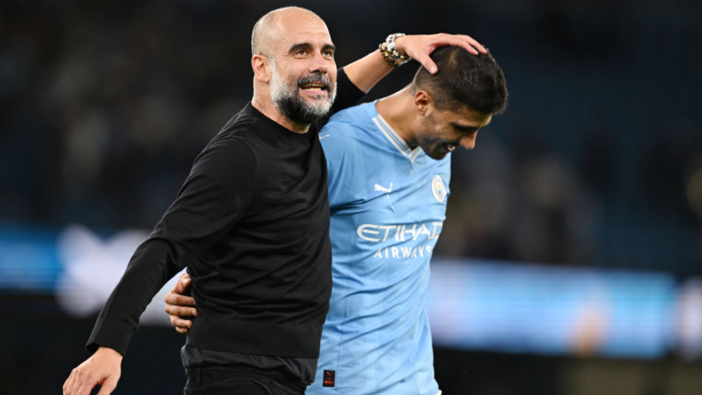 Менаџерот и играчот на Манчестер Сити, Пеп Гвардиола и Родри