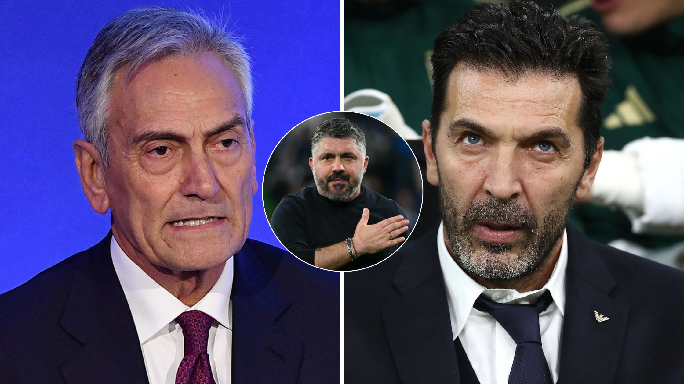 Габриеле Гравина, Џенаро Гатузо, Џанлуиџи Буфон